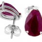DD-1967Y: 14K. WHITE GOLD STUD EARRINGS W/ NATURAL RUBY