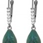 DD-3307W: 14K.GOLD LEVER BACK EARRINGS W/ NR. DIAMONDS & EMERALDS