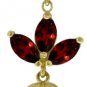DD-2740Y:  14K. SOLID GOLD EARRINGS WITH NATURAL GARNETS & PEARLS