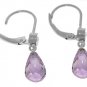 DD-3217W: 14K.WHITE GOLD EARRING WITH NATURAL DIAMONDS & AMETHYST