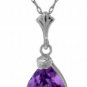 DD-1870W: 14K. WHITE SOLID GOLD  NECKLACE WITH NATURAL  AMETHYST