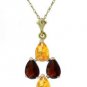DD-2224Y: 14K. SOLID GOLD CHANDELIERS EARRINGS NT  CITRINE&GARNET