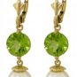 DD-2454Y: 14K.SOLID GOLD EARRINGS WITH NATURAL PERIDOTS &  PEARLS
