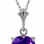 DD-1484W:14K. WHITE GOLD  NECKLACE  W/ NATURAL HEART AMETHYST