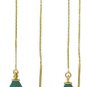 DD-3938: 14K. SOLID GOLD THREADED DANGLES EARRINGS WITH EMERALDS