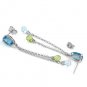 DD-1453Y: 14K GOLD CHANDELIERS EARRINGS BLUE TOPAZ AND PERIDOT