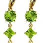 14K SOLID GOLD LEVER BACK EARRINGS WITH NATURAL PERIDOT