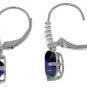 DD-2985W: 14K.GOLD LEVER BACK EARRINGS W/NR. DIAMONDS & SAPPHIRES