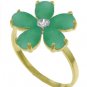 DD-R-3421: 14K.SOLID SOLID GOLD RING W/ NATURAL DIAMOND & EMERALDS