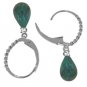 DD-3288W: 14K. LEVER BACK EARRINGS W/NATURAL DIAMONDS & EMERALDS