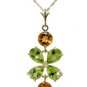 DD-1561Y: 14K. SOLID GOLD EARRINGS WITH NATURAL PERIDOT & CITRINE