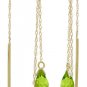 DD-3929: 14K.THEADED DANGLES EARRINGS WITH PERIDOT & BLUE TOPAZ