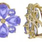 DD-2155Y:14K SOLID GOLD FRENCH CLIPS EARRINGS WITH TANZANITES