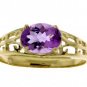 DD-R-2389Y: 14K. SOLID GOLD FILIGREE RING WITH  NATURAL AMETHYST