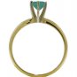 DD-R-2848Y: 14K. SOLID GOLD SOLITAIRE RING WITH NATURAL EMERALD