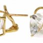 DD-2549Y: 14K. SOLID GOLD FRENCH CLIPS EARRINGS WITH WHITE TOPAZ
