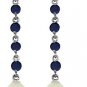 DD-3272W: 14K GOLD CHANDELIERS EARRINGS WITH SAPPHIRES & PEARLS