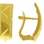 DD-1103 :14K. SOLID GOLD HALF MOON EARRINGS WITH DIAMOND CUT
