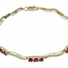 DD-1723: 14K. TENNIS BRACELET W/ NATURAL RUBYS & DIAMONDS