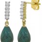 DD-3894W: 14K.SOLID GOLD  EARRING WITH NATURAL DIAMOND & EMERALDS
