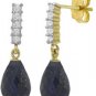 DD-3893W: 14K.SOLID GOLD  EARRING WITH NATURAL DIAMOND & SAPPHIRE