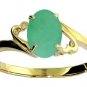 DD-1854Y:14K. SOLID GOLD RING WITH  NATURAL OVAL EMERALD