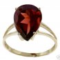 DD-R-2605Y: 14K. SOLID GOLD RING WITH NATURAL PEAR SHAPE GARNET