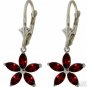 DD-2899W: 14K. WHITE GOLD CHANDELIERS EARRING WITH NATURAL GARNET