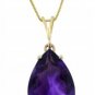 DD-2292Y: 14K.GOLD NECKLACE NATURAL13x9 mm PEAR SHAPE AMETHYST