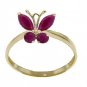 DD--2343Y: 14K. SOLID GOLD BUTTERFLY RING WITH NATURAL  RUBYS