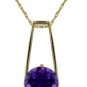 DD-1193W: 14K. GOLD RING WITH NATURAL DIAMONDS & ROUND AMETHYST