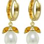 DD-3119Y: 14K. SOLID GOLD NECKLACE WITH NR. CITRINES & PEARL