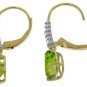 DD-2972Y: 14K.GOLD LEVER BACK EARRINGS W/NR. DIAMONDS & PERIDOTS