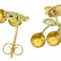 DD-3995:14K. SOLID GOLD STUD EARRING WITH CITRINES & PERIDOTS