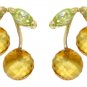 DD-3995:14K. SOLID GOLD STUD EARRING WITH CITRINES & PERIDOTS