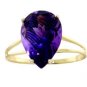 DD-1626Y: 14K. SOLID GOLD  NECKLACE W/ NATURAL  12x8 mm AMETHYST