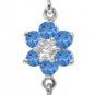 DD-3455W: 14K.WHITE GOLD NECKLACE W/ NATURAL BLUE TOPAZ & DIAMOND