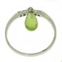 DD-2854W: 14K. GOLD NATURAL DIAMOND RING WITH DANGLING PERIDOT