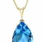 DD-2293Y: 14K.GOLD NECKLACE NATURAL13x9 mm PEAR SHAPE BLUE TOPAZ
