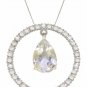 DD-2520W: 14K.DIAMONDS & WHITE TOPAZ CIRCLE OF LOVE NECKLACE
