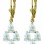 DD-1954Y: 14K. SOLID GOLD CHANDELIERS EARRINGS NATURAL AQUAMARINE