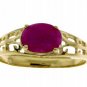 DD-2330Y: 14K. SOLID GOLD FILIGREE RING WITH NATURAL OVAL RUBY