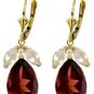 DD-2534Y: 14K SOLID GOLD NECKLACE WITH GARNETS & WHITE TOPAZ