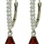 DD-2789W: 14K.GOLD LEVER BACK EARRINGS WITH NR. DIAMOND & GARNET