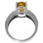 DD-3058W: 14K. WHITE GOLD RING WITH NATURAL DIAMONDS & CITRINE
