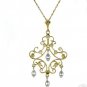DD-1926Y: 14K. YELLOW & WHITE GOLD DESIGNER CHANDELIERS NECKLACE
