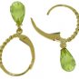 DD-3083Y: 14K. GOLD LEVER BACK EARRING NATURAL BRIOLETTE PERIDOT