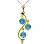 DD-1559Y: 14K.SOLID GOLD NECKLACE NATURAL BLUE TOPAZ