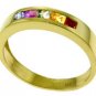 DD--3990Y: 14K.SOLID GOLD RING WITH NATURAL MULTI COLORS SAPPHIRES