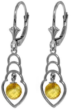 DD-4144Y: 14K. SOLID GOLD EARRINGS WITH NATURAL CITRINES